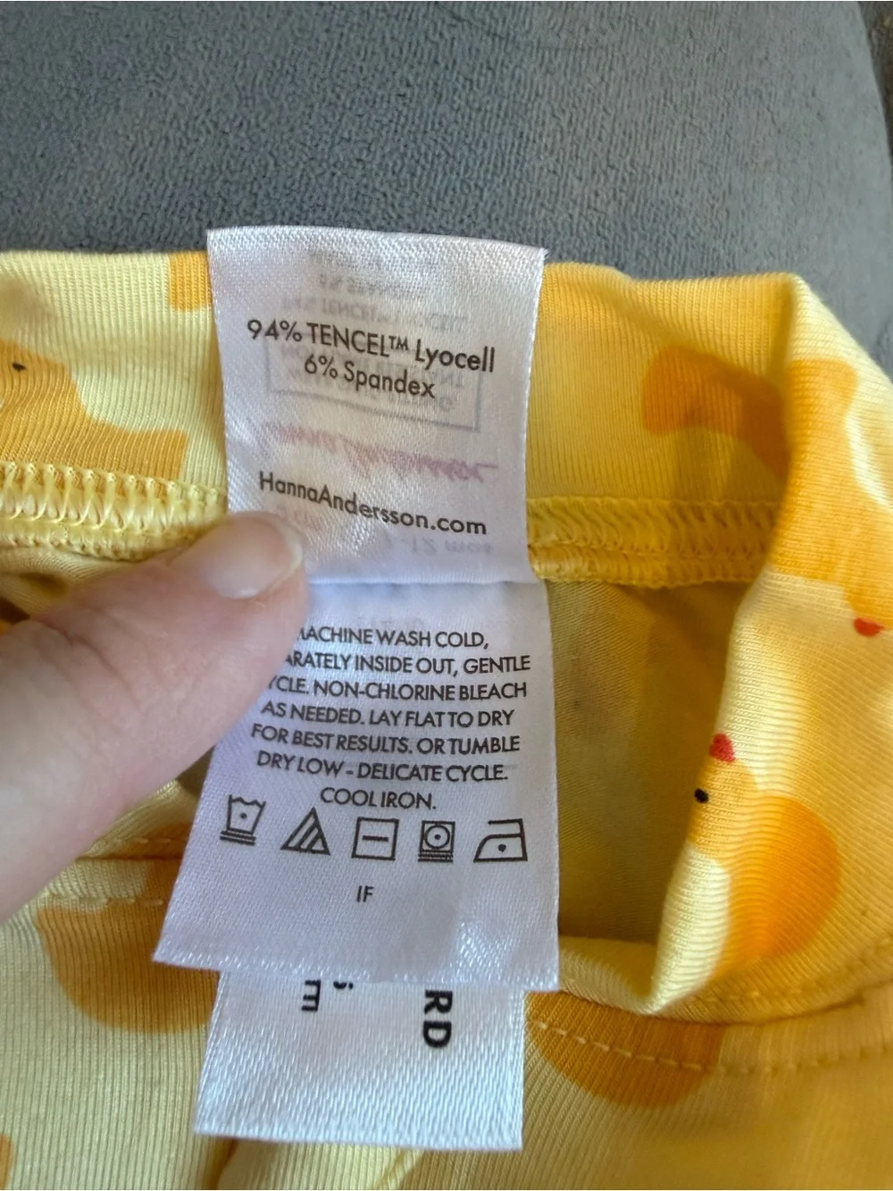 Hanna Andersson Baby Duck Zipper Convertible Footed 1-Piece Pajamas 6-12M - NWOT